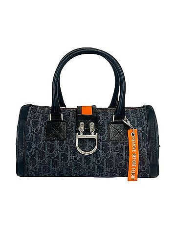 Christian Dior Christian Dior East West Flight Trotter Logo Denim Leather Handbag Navy 42790 (view 1)