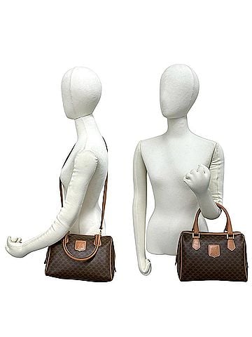 Céline CELINE Vintage Macadam Blazon Triomphe Pattern Leather 2-Way Handbag/Shoulder Bag Brown 30149 (view 2)