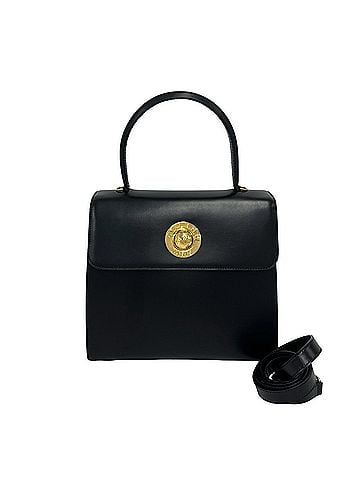 Céline CELINE Vintage Starball Logo Hardware Leather 2-way Shoulder Bag/Handbag Black 26808 (view 1)