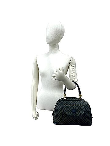 Céline CELINE Vintage Macadam Blazon Logo Pattern Leather Handbag Mini Boston Bag Brown 32552 (view 2)