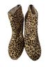 Matiko 100% Leather Leopard Print Tan Black Ankle Boots Size 8 1/2 - photo 2