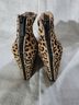 Matiko 100% Leather Leopard Print Tan Black Ankle Boots Size 8 1/2 - photo 3