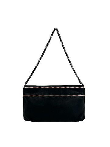 Chanel CHANEL logo-embossed lambskin chain mini handbag/semi-shoulder bag, black, size 47-10 (view 1)