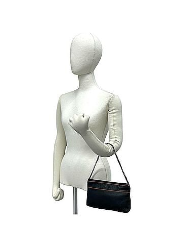 Chanel CHANEL logo-embossed lambskin chain mini handbag/semi-shoulder bag, black, size 47-10 (view 2)