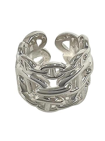 Hermès HERMES Chaine d'Ancre Enchainee GM Ring, Sterling Silver 925, Accessory, Item Number 09845 (view 2)