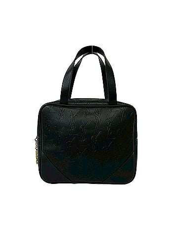 Yves Saint Laurent YVES SAINT LAURENT Vintage YSL Logo Leather Handbag Mini Tote Bag Black 23127 (view 1)