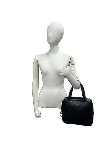 Yves Saint Laurent YVES SAINT LAURENT Vintage YSL Logo Leather Handbag Mini Tote Bag Black 23127 (view 2)