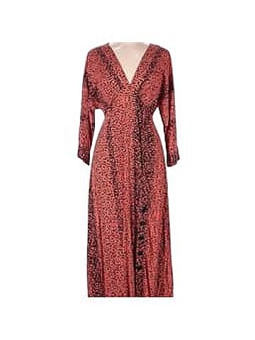 Angie Coral Leopard Casual Dress (view 2)