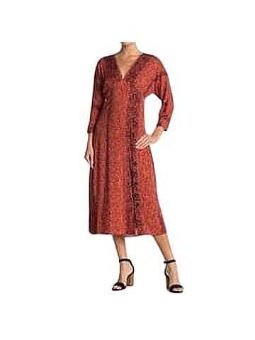 Angie Coral Leopard Casual Dress (view 1)