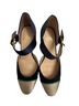 J.Crew 100% Raw Silk Blue Gold Green Heels Size EU 36 - photo 2