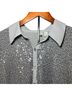 Cato 95% Polyester 5% Spandex 100% Polyester Solid Silver Gray Long Sleeve T-Shirt Size XL - photo 2