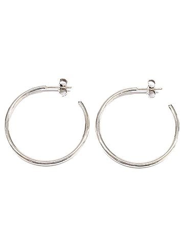 Tiffany & Co. TIFFANY&amp;Co. Tiffany 925 Narrow Hoop Earrings, Silver, Women's (view 1)