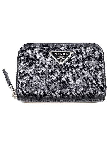 Prada PRADA 2MM003_QHH_F0002 Saffiano Triangle Wallet/Coin Case, Black, Men's (view 1)