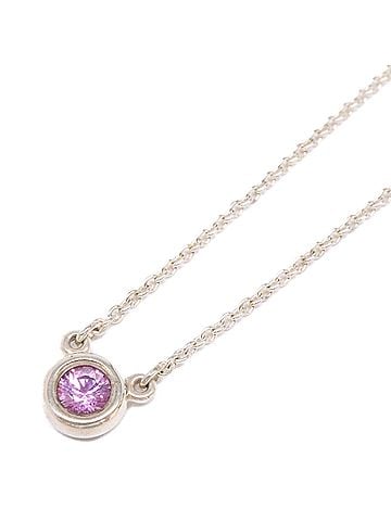Tiffany & Co. TIFFANY&amp;Co. Tiffany &amp; Co. AG925 By the Yard Pink Sapphire Necklace, Silver, Women's (view 1)