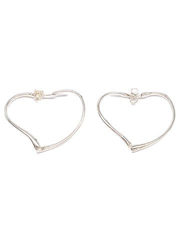 Tiffany & Co. TIFFANY&amp;Co. Tiffany Ag925 Heart Hoop Earrings, Silver, Women's (view 1)