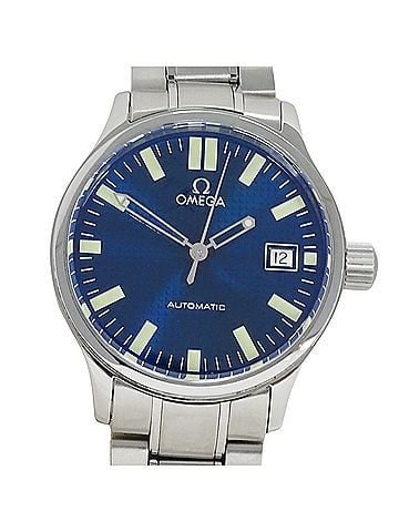 Omega Omega Classic 5203.81 Men's Watch, Brand Name, Date, Automatic Movement, Stainless Steel (SS), Silver &amp; Blue (view 2)