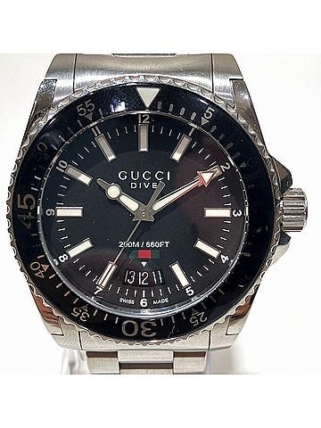 Gucci Gucci Dive watch, total weight 154.2g, stainless steel, automatic movement, black dial, 136.3 (view 1)