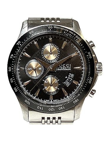 Gucci Gucci G-Timeless watch, total weight 182g, stainless steel, automatic winding, black dial, 126.2 (view 1)