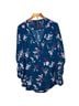 Justify 100% Polyester Floral Teal Pink White Blouse Size 2X - photo 1