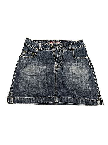 Silver Jeans Co. : L3296 THRWU Denim Skirt (view 1)