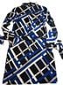 Boston Proper Graphic Black Blue White Casual Dress Size S - photo 2