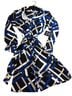 Boston Proper Graphic Black Blue White Casual Dress Size S - photo 1