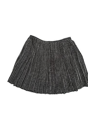 Madewell Pleated Black Mini Skirt with White Dot Pattern Casual Skirt (view 2)