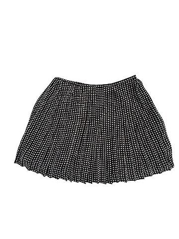 Madewell Pleated Black Mini Skirt with White Dot Pattern Casual Skirt (view 1)