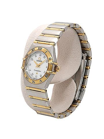 Omega Omega Constellation Mini Combination 1262 75 Ladies' Watch with 12 Diamonds, White Shell, Yellow Gold, Quartz Movement (view 2)