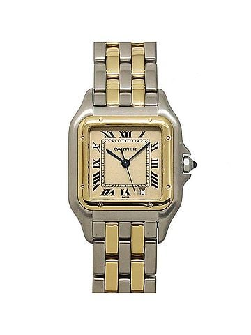 Cartier Cartier Panthère MM 2-Row W25028B6 Date Two-Tone Boys' Watch Ivory YG Yellow Gold Quartz (view 1)