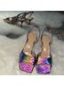 Mach & Mach 100% Leather Color Block Graphic Tie-dye Multi Color Heels Size EU 38 - photo 4