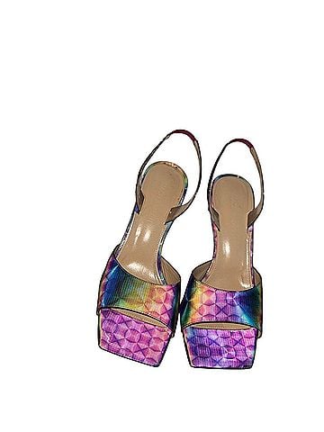 Mach & Mach Kaleidoscope Print Slingback Sandals Heels (view 2)