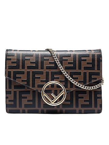 Fendi Zucca Embossed Leather F Is Fendi Envelope Wallet On Chain (view 1)