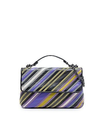 Bottega Veneta Small Nappa Diagonal Stripe Satchel (view 1)