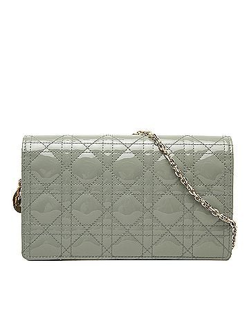 Dior Patent Cannage Lady Dior Wallet On Chain (view 1)