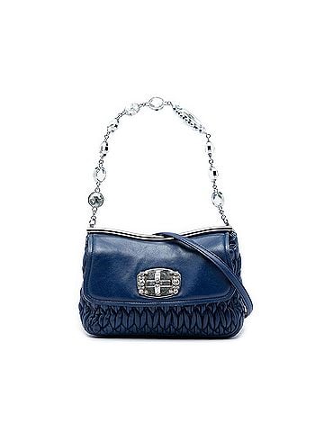 Miu Miu Matelasse Nappa Crystal Frame Flap Satchel (view 1)