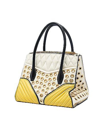 Miu Miu Small Tricolor Nappa Grommet Biker Satchel (view 2)