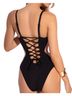 TA3 Color Block Black Pink White One Piece Swimsuit Size M - photo 2