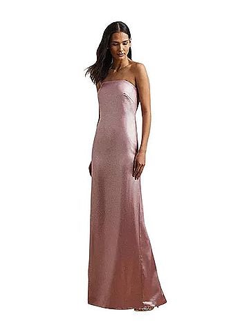 Lauren by Ralph Lauren Foiled Charmeuse Strapless Gown Cocktail Dress (view 1)