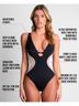 TA3 Color Block Black Pink White One Piece Swimsuit Size M - photo 15