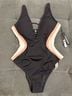 TA3 Color Block Black Pink White One Piece Swimsuit Size M - photo 9