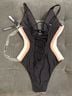 TA3 Color Block Black Pink White One Piece Swimsuit Size M - photo 10