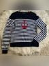 Brooks Brothers 100% Cotton Stripes White Blue Pullover Sweater Size L - photo 3