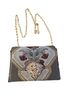 Ted Baker London 72% Polyester 22% Metallic Fiber 100% Polyester Floral Gray Red Gold Shoulder Bag One size - photo 1