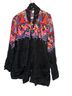 Carole Little Floral Multi Color Black Button-Down Shirt Size 14 - photo 1