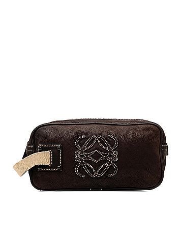 Loewe Nubuck Anagram Clutch (view 1)