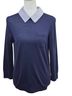 J.Crew 100% Merino Stripes Blue Pullover Sweater Size S - photo 2