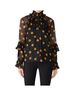 Anna Sui Floral Black Yellow Blouse Size 8 - photo 3