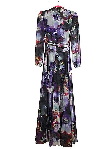 Tahari by ASL Sheer Floral Bishop Sleeve Cocktail Dress (view 2)