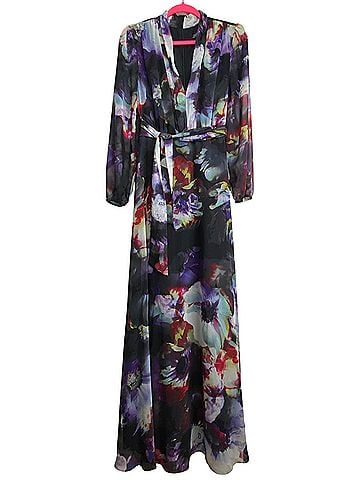 Tahari by ASL Sheer Floral Bishop Sleeve Cocktail Dress (view 1)